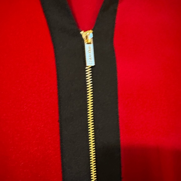 Calvin Kline - Red and black silky blouse with zipper. Not tag but never worn. - Picture 4 of 5